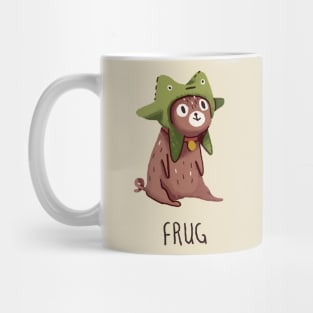 Pug in a frog costume.. Frug. Mug